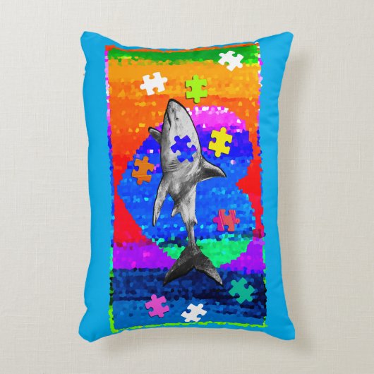 Autism Shark Dekokissen (Vorderseite(Vertikal))