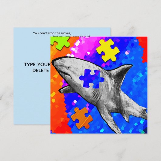Autism Shark Flat Card (Vorne/Hinten)