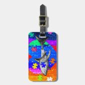 Autism Shark Gepäckanhänger (Vorderseite vertikal)