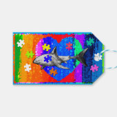 Autism Shark Geschenkanhänger (Vorderseite (Horizontal))