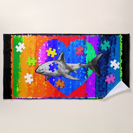 Autism Shark Strandtuch (Vorderseite)