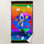 Autism Shark Strandtuch (Vorderseite)