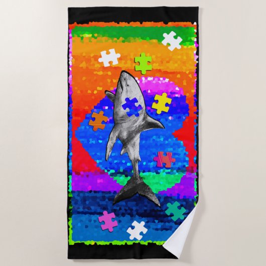 Autism Shark Strandtuch (Vorderseite)
