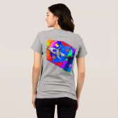 Autism Shark WOMANS GRAY Tri-Blend Shirt (Rückseite voll)