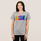 Autism Shark WOMANS GRAY Tri-Blend Shirt (Vorderseite voll)