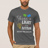 Autism Shine a Light Matching Team Custom T-Shirt (Vorderseite)