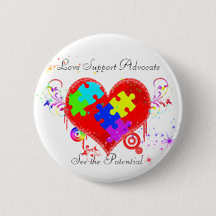 Autism Shining Heart Button