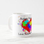 Autism Shining Heart Kaffeetasse (Vorderseite Links)