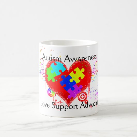 Autism Shining Heart Kaffeetasse (Mittel)