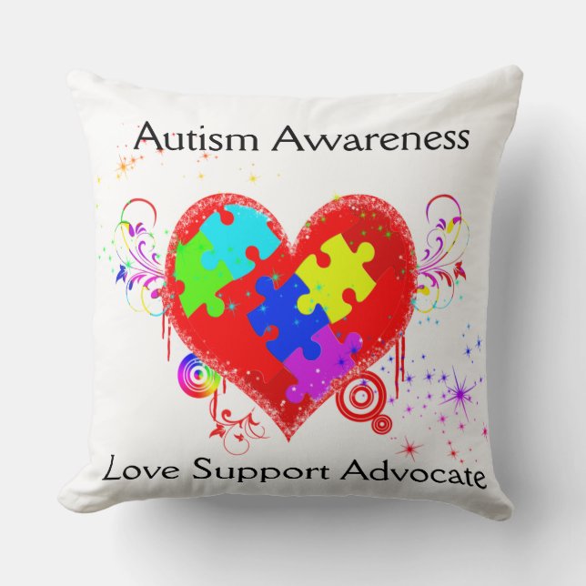 Autism Shining Heart Kissen (Vorderseite)