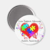 Autism Shining Heart Magnet (Vorderseite/Rückseite)