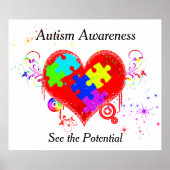 Autism Shining Heart Poster (Vorne)