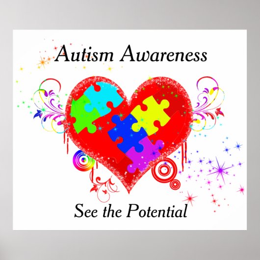 Autism Shining Heart Poster (Vorne)