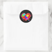 Autism Shining Heart Runder Aufkleber (Tasche)