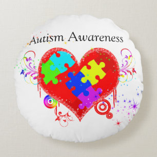 Autism Shining Heart Rundes Kissen