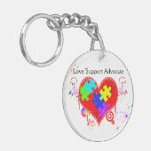 Autism Shining Heart Schlüsselanhänger (Vorderseite links)