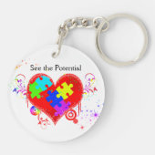 Autism Shining Heart Schlüsselanhänger (Rückseite)