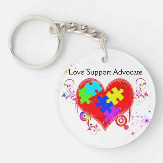 Autism Shining Heart Schlüsselanhänger (Vorderseite)