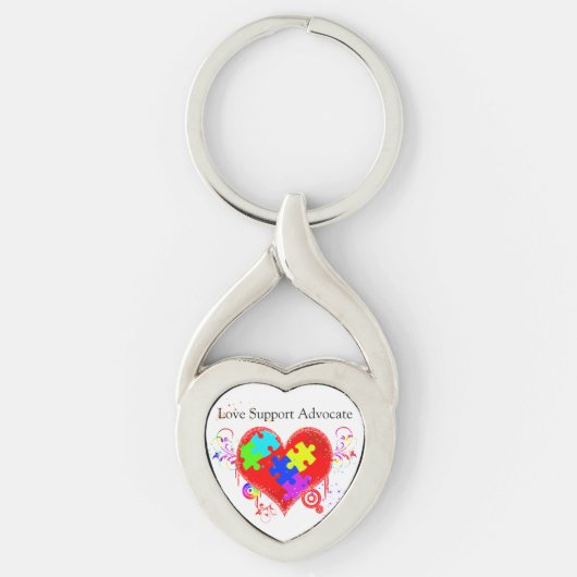 Autism Shining Heart Schlüsselanhänger (Vorderseite)