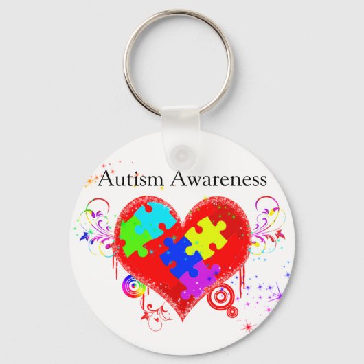Autism Shining Heart Schlüsselanhänger (Vorderseite)