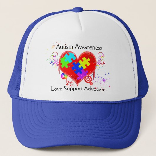 Autism Shining Heart Truckerkappe (Vorderseite)