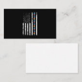 Autism Shirt American Flag Puzzle Visitenkarte (Vorne/Hinten)