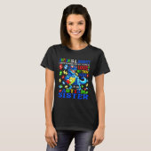 Autism Sister Journey Quote Autism Awareness Dinos T-Shirt (Vorne ganz)