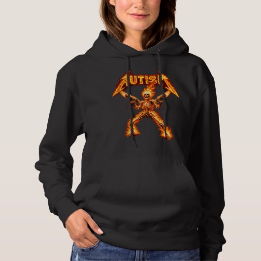 Autism Skeleton Funny Oddly Specific Dank Meme Hoodie (Vorderseite)