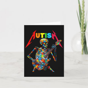 Autism Skeleton Guitar Player Rock Music Autism Aw Karte