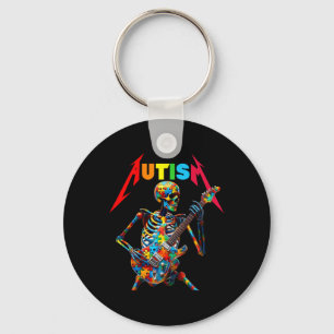 Autism Skeleton Guitar Player Rock Music Autism Aw Schlüsselanhänger