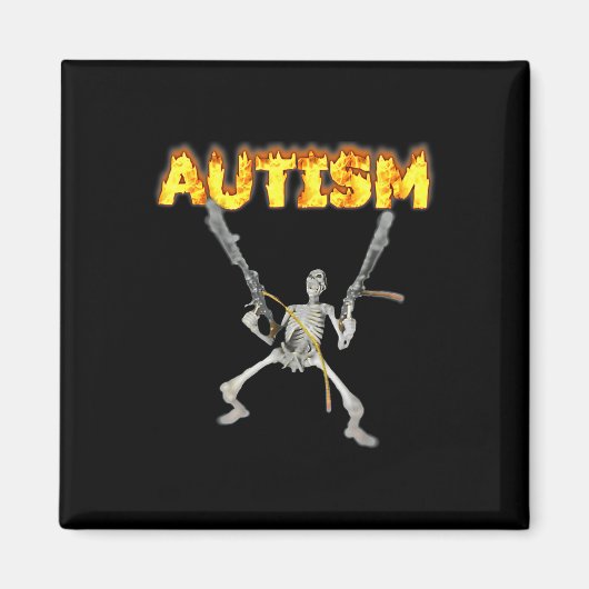 Autism Skeleton Meme Magnet (Vorne)