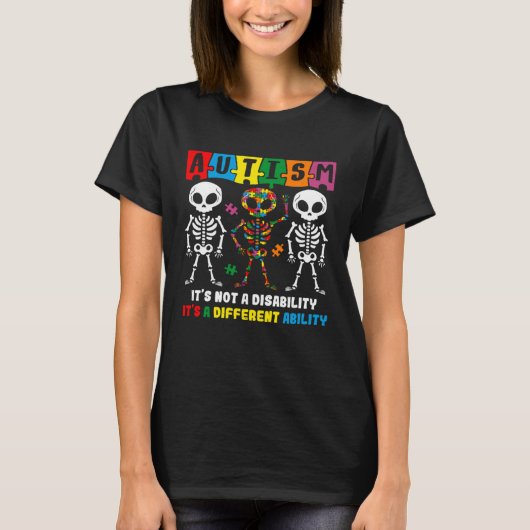 Autism Skull Dance  Autism Awareness For Mom Dad K T-Shirt (Vorderseite)