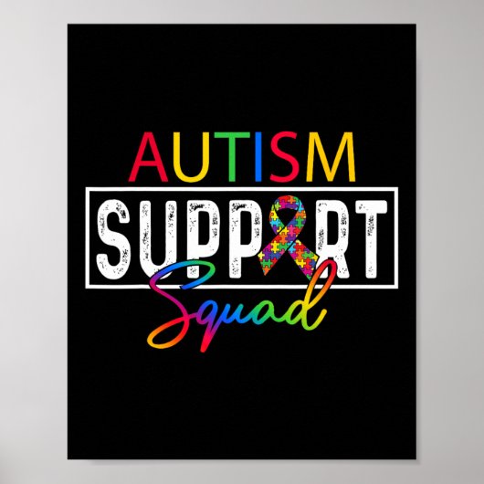 Autism-Squad-Bewusstseins-Autismus-Support-Team-Gr Poster (Vorne)
