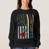 Autism Step Dad American Flag Autism Awareness Sweatshirt (Vorderseite)