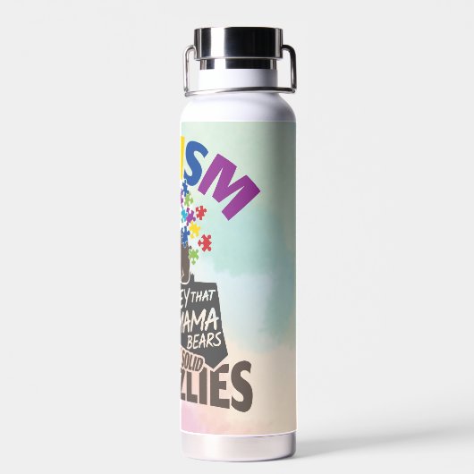 Autism Strong Mama Trinkflasche (Rückseite)