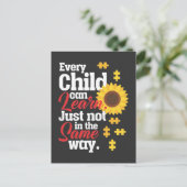 Autism Sunflower Special Bildung Teacher Postkarte (Stehend Vorderseite)