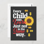 Autism Sunflower Special Bildung Teacher Postkarte (Vorne/Hinten)