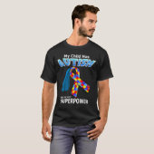 Autism Superhero - Superpower: Dunkler T - Shirt (Vorne ganz)