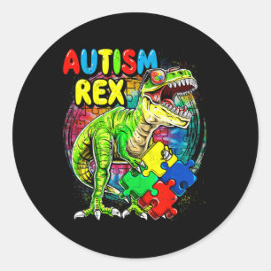 Autism T-rex Dinosaur Autismus Sensibilitätstag Mä Runder Aufkleber