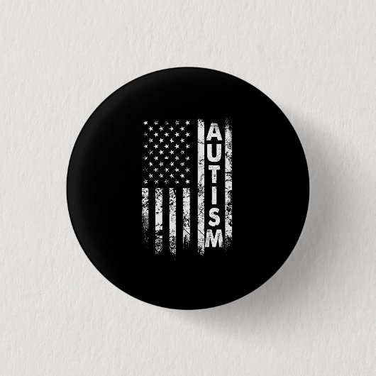 Autism T - Shirt American Flag Grunge Shirt USA Button (Vorderseite)