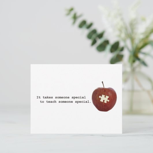 Autism Teacher Postkarte (Stehend Vorderseite)