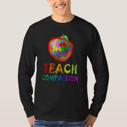 Autism Teacher teach compassion apple puzzle autis T-Shirt (Vorderseite)