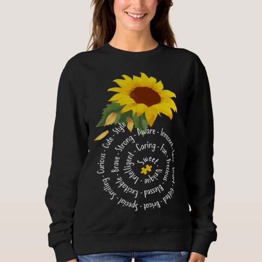Autism Things Sunflower Autism Awareness Women Gir Sweatshirt (Vorderseite)