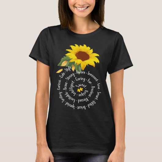 Autism Things Sunflower Autism Awareness Women Gir T-Shirt (Vorderseite)