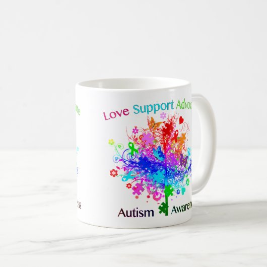 Autism Tree in Spectrum Kaffeetasse (VorderseiteRechts)