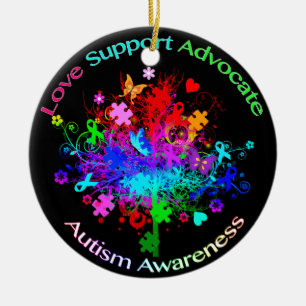 Autism Tree in Spectrum Keramik Ornament