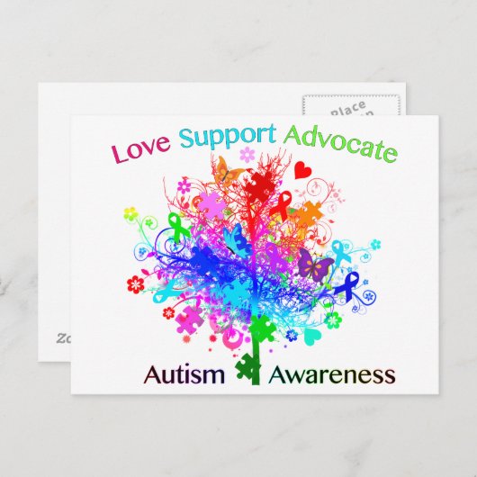 Autism Tree in Spectrum Postkarte (Vorne/Hinten)
