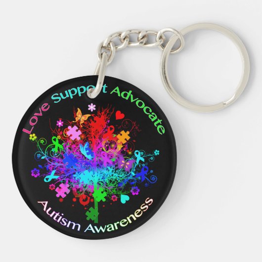 Autism Tree in Spectrum Schlüsselanhänger (Rückseite)