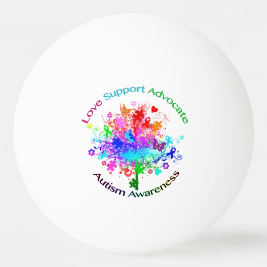 Autism Tree in Spectrum Tischtennisball (Vorderseite)