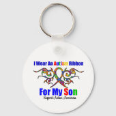 Autism Tribal Ribbon Son Schlüsselanhänger (Vorderseite)